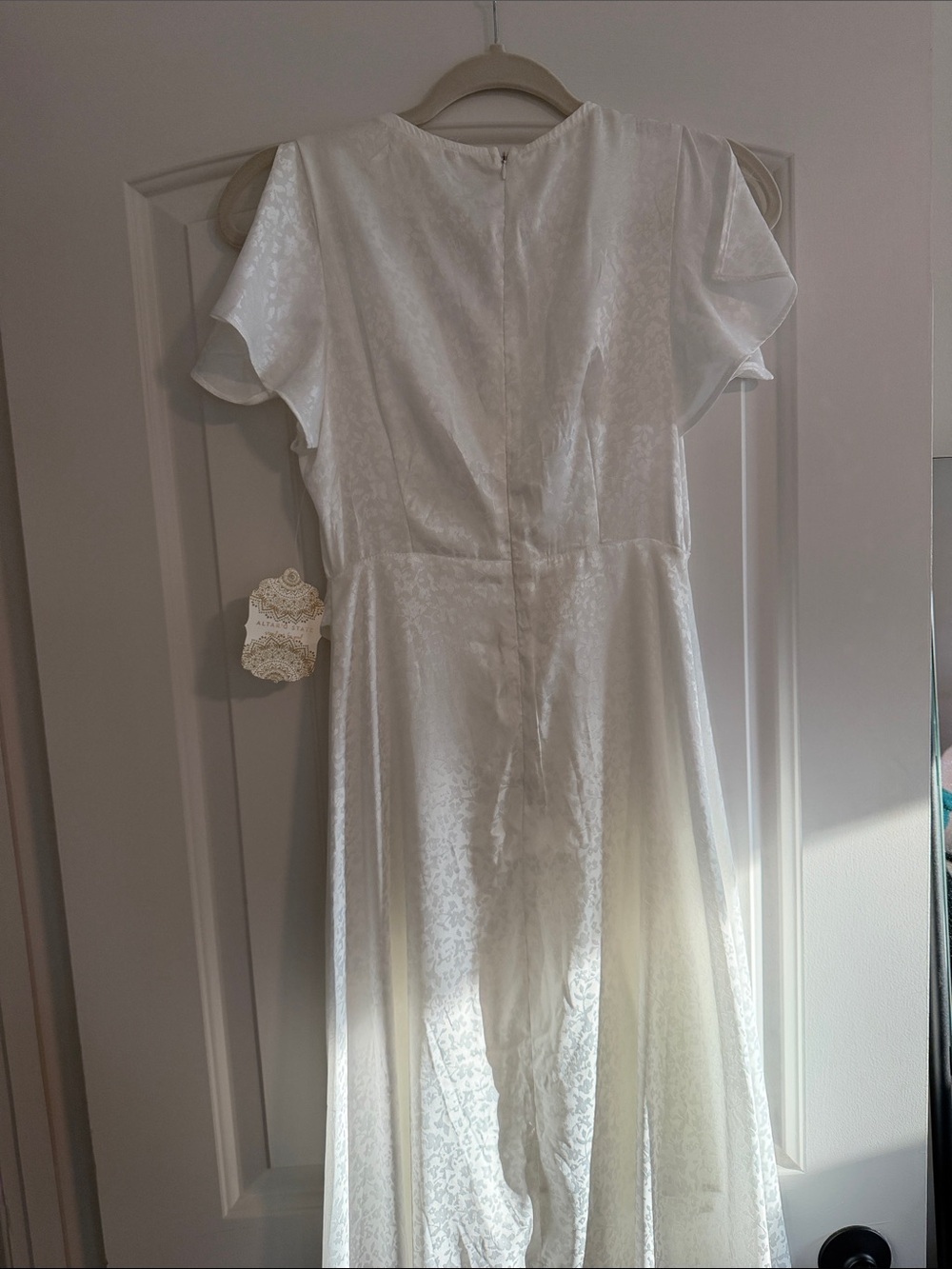 Altar'd State White High-Low Ruffle Wrap Dress - Picture 7 of 8